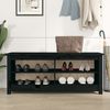 vidaXL Schuhbank Schwarz 110x38x45,5 cm Massivholz Kiefer 813778 Bild 5
