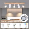 ZMH Deckenleuchte 5 Flammig Deckenstrahler Holz - Deckenlampe Weiß Deckenspots GU10 Wohnzimmerlampe 350° Flurlampe Decke Spotlight Flur für Schlafzimmer Küche Wohnzimmer Ohne Leuchtmittel Bild 2