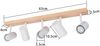 ZMH Deckenleuchte 5 Flammig Deckenstrahler Holz - Deckenlampe Weiß Deckenspots GU10 Wohnzimmerlampe 350° Flurlampe Decke Spotlight Flur für Schlafzimmer Küche Wohnzimmer Ohne Leuchtmittel Bild 3