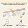 ZMH Deckenleuchte 5 Flammig Deckenstrahler Holz - Deckenlampe Weiß Deckenspots GU10 Wohnzimmerlampe 350° Flurlampe Decke Spotlight Flur für Schlafzimmer Küche Wohnzimmer Ohne Leuchtmittel Bild 4