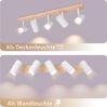 ZMH Deckenleuchte 5 Flammig Deckenstrahler Holz - Deckenlampe Weiß Deckenspots GU10 Wohnzimmerlampe 350° Flurlampe Decke Spotlight Flur für Schlafzimmer Küche Wohnzimmer Ohne Leuchtmittel Bild 5