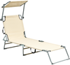 Sonnenliege FOLIGNO mit Relaxfunktion Metall Beige Bild 4