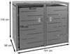 XL 2er-/4er-Mülltonnenverkleidung HWC-E83, Mülltonnenbox, erweiterbar 116x141x98cm ~ anthrazit, Stahl 62kg Bild 3