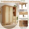 MODFU Kleiderschrank Garderobenschränke 120x161x44 cm mit Kleiderstange und 3 Schubladen (Packung, 1-St, Mit 2 Türen, Schubladen & Kleiderstange) Zeitloses Design für Flur & Schlafzimmer Bild 4