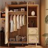 MODFU Kleiderschrank Garderobenschränke 120x161x44 cm mit Kleiderstange und 3 Schubladen (Packung, 1-St, Mit 2 Türen, Schubladen & Kleiderstange) Zeitloses Design für Flur & Schlafzimmer Bild 2