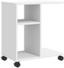 vidaXL Beistelltisch mit Rollen Weiß 50x30x55 cm Holzwerkstoff 840569 Bild 2