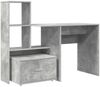 vidaXL Schreibtisch Beton Grau 131,5 x 50 x 106,5 cm Holzwerkstoff 3337268 Bild 2