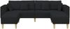 vidaXL Sofa mit Kissen 3 pcs Schwarz Stoff 3335164 Bild 4