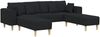 vidaXL Sofa mit Kissen 3 pcs Schwarz Stoff 3335164 Bild 2