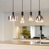 ZMH Pendelleuchte Hängelampe Esstisch 4 Flammig Hängeleuchte- E27 Vintage Esszimmerlampe Hängend Pendellampe Höhenverstellbar Glas Retro für Schlafzimmer Wohnzimmer (ohne Leuchtmittel) Bild 5