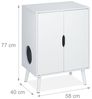 Katzenschrank für Katzentoilette, Weiß, 77 x 58 x 40 cm Bild 4