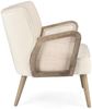 Sessel Virna aus Stoff, skandinavisch modern, Creme, gepolstert mit Rattan-Armlehne Bild 3