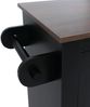 Kücheninsel HWC-P61 mit 2 Sitzhockern, Küchenschrank Schublade Staufächer MDF 90x120x45cm ~ schwarz, dunkles Holz Bild 4
