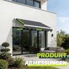 Huracan Gelenkarmmarkise Gelenkarmmarkise Manuell, Einziehbare Sonnenmarkise Balkonmarkise (UV50+ Schutz Wasserdicht, Einfache Montage für Terrasse Balkon, Dunkelgrau) Bild 3