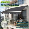 Huracan Gelenkarmmarkise Gelenkarmmarkise Manuell, Einziehbare Sonnenmarkise Balkonmarkise (UV50+ Schutz Wasserdicht, Einfache Montage für Terrasse Balkon, Dunkelgrau) Bild 2