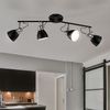 Deckenleuchte, 4-flammig, Metall, schwarz, Spots schwenkbar Bild 2