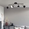 Deckenleuchte, 4-flammig, Metall, schwarz, Spots schwenkbar Bild 4