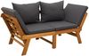 vidaXL 3-in-1 Gartenbank mit Kissen Massives Akazienholz Natur 42027060 Bild 2