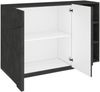 Dmora Kommode Acab, multifunktionales Wohnzimmer-Buffet, 2-türiges Wohnzimmer-Sideboard, 100 % Made in Italy, 121 x 38 x 86 cm, Schiefer, Bild 4