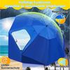 Clanmacy Sonnenschirm Strandschirm 210cm UV Schutz 50+ Neigbar Blau mit Erdspieß & Tasche, LxB: 210x200 cm, Stabiler knickbar/für Garten, Balkon, Terasse/Sonnenschutz UV50+ Bild 3