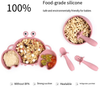 ABC Silikon-Babygeschirr-Set mit Saugnäpfen, 8-teiliges Set, Kinder-Essgeschirr-Set, beinhaltet rutschfeste Teller, Schüsseln, Becher Bild 5