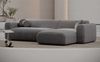 Ecksofa Cortegada L Form aus Samtstoff Kurz - Samtstoff - dunkelgrau - Rechts Bild 2