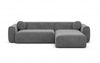 Ecksofa Cortegada L Form aus Samtstoff Kurz - Samtstoff - dunkelgrau - Rechts Bild 3