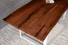 Baumkantentisch Akazie mit schwarzen Resin-Adern nussbaumfarben 240 x 100 cm U-Gestell weiß POLLY 166042031 Bild 3