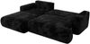 Ecksofa OVO mit schlaffunktion und bettkasten, Wellenfeder, lose Kissen, L-form 271x195 cm - Schwarz Plüsch - linke Seite Bild 5
