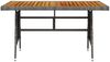 Gartentisch Grau 130 x 70 x 72 cm Poly Rattan & Massivholz Akazie Bild 2