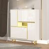 Schuhschrank mit LED-Licht & verstellbaren Einlegeböden, 80 x 25 x 96 cm, Weiß Bild 5