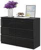 Furnica Kommode GABRIEL 6 Schubladen - Anthrazit Grau H70cm B100cm T33cm Bild 5