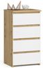 Home Collective Kommode 40 cm breit Holz Highboard Sideboard für Flur Schlafzimmer Wohnzimmer (Mehrzweckschrank Schrank schmal Kommode Schlafzimmer mit Schubladen), Kinderzimmer Organizer, 73 cm hoch mit 4 Schubladen Artisan Eiche-weiß Bild 4