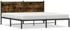 vidaXL Metallbett ohne Matratze Räuchereiche 160x200 cm 4007670 Bild 2