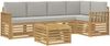 vidaXL Outdoor-Sofagarnitur 6 pcs Weiß und Hellgrau 59 x 59 x 37 cm 3391866 Bild 2