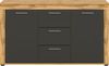 xonox. home Wohnen Jam X8BN1T01 Sideboard Schrank Lowboard Wohnzimmerschrank in Wotan Eiche Melamin/grau Nachbildung, ca. B/H/T: 125 x 80 x 35 cm Bild 2