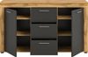 xonox. home Wohnen Jam X8BN1T01 Sideboard Schrank Lowboard Wohnzimmerschrank in Wotan Eiche Melamin/grau Nachbildung, ca. B/H/T: 125 x 80 x 35 cm Bild 3