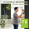 TRESKO® 4 Stück Akustikpaneele Holz 120×60 cm inkl. 8x Kleiderhaken | Wandverkleidung Eiche Eiche Schwarz als 3D Lamellenwand | Holzpaneele Paneele für Schallschutz | Akustik Wandpaneele mit Montageset Bild 5