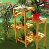 Blumentreppe Blumenregal Blumenpodest Pflanzregal Blumenhocker Standregal braun Bild 2