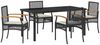 vidaXL Garten Essgruppe mit Kissen 5 pcs Schwarz Rattan 3380816 Bild 2