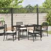 vidaXL Garten Essgruppe mit Kissen 5 pcs Schwarz Rattan 3380816 Bild 4