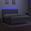 vidaXL Boxspringbett mit Matratze & LED Stoff Hellgrau 180x200 cm, Härtegrad: H2 [3139213] Bild 3