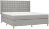 vidaXL Boxspringbett mit Matratze & LED Stoff Hellgrau 180x200 cm, Härtegrad: H2 [3139213] Bild 4
