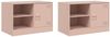 2 pcs TV-Schrank, Lowboard Rosa 67 x 39 x 44 cm Stahl Bild 2