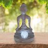 2er Set LED Solarleuchte, Buddha, bronze-silber, H 30 cm Bild 5