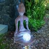 2er Set LED Solarleuchte, Buddha, bronze-silber, H 30 cm Bild 2