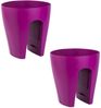Engelland Blumentopf Geländertopf mit Wasserauffangschalen (Vorteils-Set, 2 St, Fassungsvermögen 9 Liter je Topf), UV-beständig, wetterfest, frostbeständig, ideal für Geländer/Zäune Bild 2