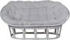 MiaMöbel Rattansofa 'Papasan' weiß 100% Baumwolle, Rattan Modern Bild 2