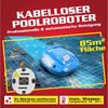 Hecht Poolroboter bis 85 m² mit 3,5 m³/h, 110 min Laufzeit mit 12V 5Ah Akku, 1-Klick-Bedienung, 3 kg, 2,5 m Tauchtiefe Bild 2