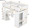 Hochbett 90x200 cm mit Kleiderschrank, Schreibtisch und 2 Schubladen – Kinderbett aus Kiefernholz & MDF in Weiß Bild 4
